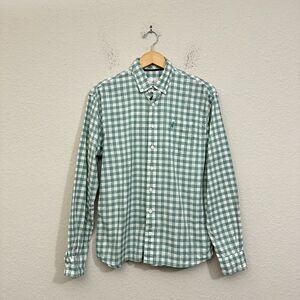 JOHNNIE-O Gingham Check Button-Up Long Sleeve Shirt in Clover
